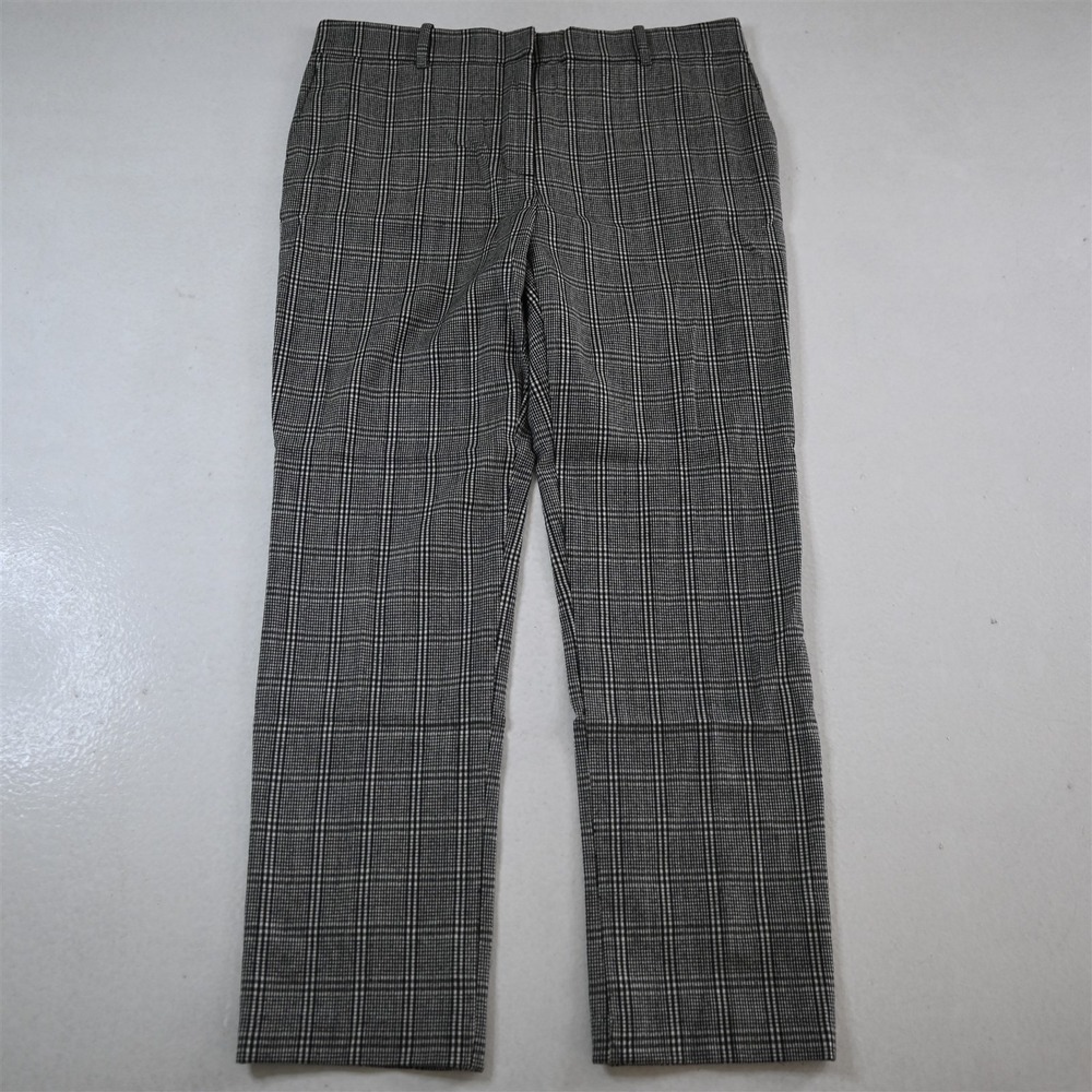 Nordstrom 10 Gray Wool Flannel Glenn Check Skinny Dress Womens Pants